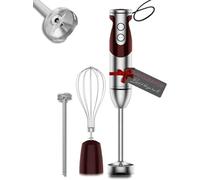 Ensemble mixeur plongeant 3 en 1 MegaWise avec contrôle de vitesse variable, mixeur plongeant 400 W (ROUGE)