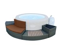 Bestway Ensemble mobilier 4 modules pour spa gonflable Lay-Z-Spa rond 180 cm Marron G