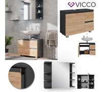Meubles bain J-Shape, 2 parties, Gris, Vicco 38200