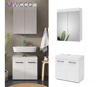 Vicco Ensemble de meubles de salle de bain Luna, 2 parties, Blanc
