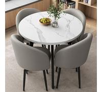 Ensemble moderne 5 pièces avec table ronde et chaises pour bureau de réception comprenant une table basse et des chaises rembourrées pour 4 personnes Idéal pour les négociations et les petites salles
