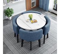 Ensemble moderne de 4 pièces avec table de salle à manger et chaises pour la maison, le bureau, la cuisine et la cuisine avec chaises en tissu, table de réception pour petits espaces, 80 x 80 x 75 cm