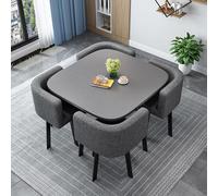 Ensemble moderne de 4 pièces en bois avec chaises rondes/carrées, table de cuisine pour salon et salle à manger, table de réception et chaise de 80 cm