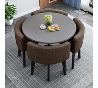 Ensemble moderne de 5 pièces avec 4 chaises, table carrée/ronde idéale pour la cuisine, la salle à manger, la réception et les petites zones de conférence