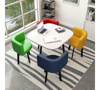 Ensemble moderne de 5 pièces en bois avec chaises, meubles peu encombrants pour cuisine, salle de réception, chambre à coucher, café, magasin de thé, bureau et salon de beauté Table carrée (90 cm)