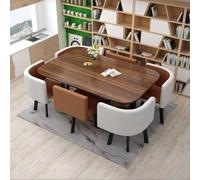 Ensemble moderne de 7 pièces de salle à manger ronde avec 6 chaises pour cuisine, bureau, salle de conférence et salon, petite table et chaises pour réunions et salon, meubles élégants pour la maison