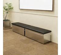 Ensemble Moderne De Banc Et De Tabourets De Café en Acier Inoxydable, Sièges De Zone D'attente Industrielle Minimaliste for Les Magasins De Thé Au Lait, Canapé Long(B)