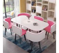 Ensemble moderne de salle à manger 7 pièces pour 6 tables de bar, table de cuisine et chaises pour salle à manger, cuisine, restaurant et salon (G 90 x 150 cm)