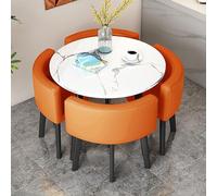 Ensemble moderne de salle à manger et 4 chaises pour bureau, réception, club, table ronde/carrée, meubles de salle de conférence, négociation d'affaires, cuisine, salle à manger