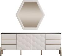 Ensemble moderne Designer Buffet blanc Grand miroir 2pcs