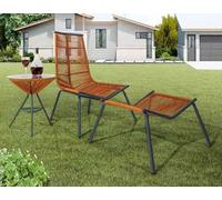 Ensemble moderne pour votre jardin Comprend un fauteuil, un tabouret et une table d'appoint