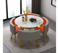 Ensemble moderne table basse ronde / carrée et chaise pour réception/salle à manger, mobilier de bureau élégant, design peu encombrant, idéal pour les petites surfaces