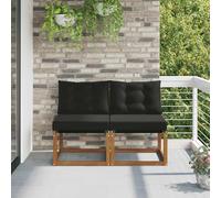 Ensemble modulaire de meubles de jardin en bois d'acacia, canapé d'angle 2 pièces avec coussins en polyester, repos flexible pour terrasse