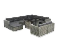 Ensemble Modular De Salon Extérieur 10 Pièces Coussins Amovibles Cadre En Acier 500x200x75 Cm