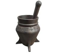 Ensemble Mortier Et Pilon En Fonte, Moulin À Épices Robuste, Presse-herbes À L'ancienne For, Style Apothicaire Rétro À Collectionner