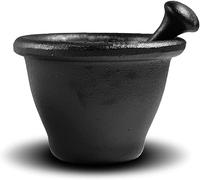 Ensemble mortier et pilon, Grand ensemble mortier et pilon en fonte 13 x 11 cm