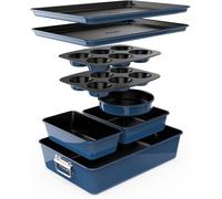 Ensemble de 8 Moules à Pâtisserie - - Bleu - Sans PFOA, PFOS, PTFE avec Revêtement Antiadhésif