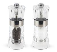 PEUGEOT - Oslo - Moulin à Poivre + Moulin à Sel 11 cm - Poivre Noir + Sel Gemme Inclus - Réglage Classique- En Acryl et Inox - Fabrication Française - Coloris transparent