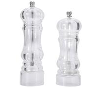 Ensemble moulin à poivre et salière manuels - Broyeur et salière réglables transparents - Acrylique, transparent