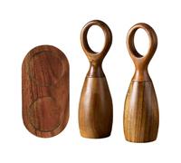 Ensemble moulin à poivre et sel en bois, moulin à poivre manuel, 15 x 18,6 x 7,5 cm, broyeur rechargeable avec noyau en céramique, grossier réglable pour la maison, la cuisine, le camping, la cuisine