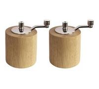 Ensemble moulin à sel & poivre (H)84 mm, en bois clair Multicolore