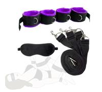 Ensemble multifonctionnel de contention pour lit de yoga avec fixations pour les mains et les pieds, ensemble violet 3 pièces
