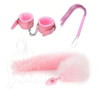 Ensemble multifonctionnel de yoga en cuir rose 3 pièces avec menottes et relaxation musculaire