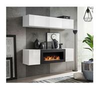 Ensemble mural - FLY N - 1 rangement mural - 1 meuble TV - Blanc Blanc G