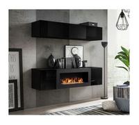 Ensemble mural - FLY N - 1 rangement mural - 1 meuble TV - Noir