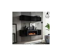 Ensemble mural - FLY N - 1 rangement mural - 1 meuble TV - Noir