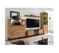 Ensemble mural meuble TV - Thin - 4 éléments - Bois