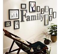 Ensemble Mural Simple, Mélanger Et Assortir Le Mur Photo en Bois Massif Bricolage, Black