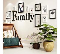 Ensemble Mural Simple, Mélanger Et Assortir Le Mur Photo en Bois Massif Bricolage, Black+White