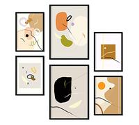 Ensemble Nacnique de 6 affiches minimalistes. Collection de plaques avec collage esthétique pour la décoration d'intérieur. Tailles A3 et A4. Sans cadre.