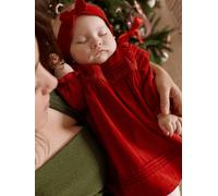 Ensemble naissance 3 pièces Noël robe + bandeau + collants rouge 18M(81CM)