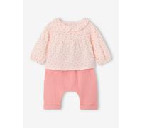 VERTBAUDET Ensemble naissance blouse et pantalon rose 18M(81CM)