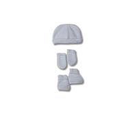 Ensemble Naissance Bonnet, Moufles Et Chaussons Gris 0/1M(50/54)