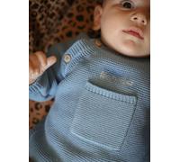 Ensemble naissance en tricot bleu glacier 9M(71CM)
