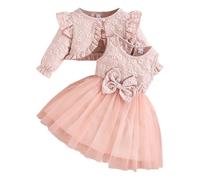 Ensemble Naissance Fille Hiver Vetement Fille Ado, Ensemble de tenues d'automne pour filles robe pour tout-petits avec haut cape et jupe à volants pour bébés de 6 mois à 3 ans tenue décontractée