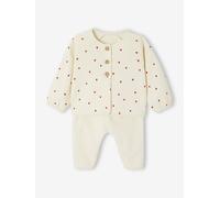 Ensemble naissance molletonné gilet + pantalon écru 3M(60CM)