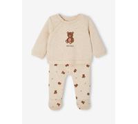Ensemble naissance ours brassière et pantalon beige chiné 12M(74CM)