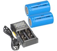 Ensemble Nitecore D2 Chargeur + 2x XCell ICR18350 3,7V 1100mAh Accumulateur
