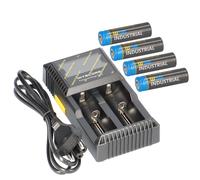 Ensemble Nitecore D2 Chargeur + 4x 14500 AA Batterie Solaire LiFePO4 3,2V 600mAh