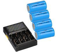 Ensemble Nitecore D4 Chargeur + 4x XCell ICR18350 3,7V 1100mAh Batterie