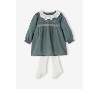 Ensemble de Noël bébé robe à collerette + collant vert 12M(74CM)