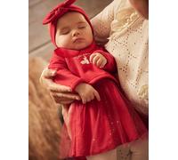 VERTBAUDET Ensemble Noël bébé : Robe, Bandeau et Collants Rouge 12M(74CM)
