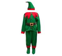 Ensemble NoëL Enfant Fille 3-14 Ans Automne Et Hiver Costume Enfant NoëL Garcon Cosplay Mignon Costume Pantalon à Manches Longues Performance La Mode DéContracté Joli Chapeau (Green, 120 120cm)