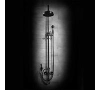 Ensemble Noir rétro Set Salle Bain en cuivre Copper Antique suralimentée Système de Douche à Main 4 Fonction Round Top Spray avec Robinet Bidet