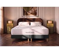 Ensemble Nottingham 180 x 200 cm double sommier Noir 90x200 cm - 20cm - Mmoire de forme - Ferme - Sommier Tapissier Noir
