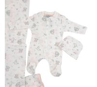 Ensemble nouveau-né 3 pièces en coton rose chaud 0/1 mois